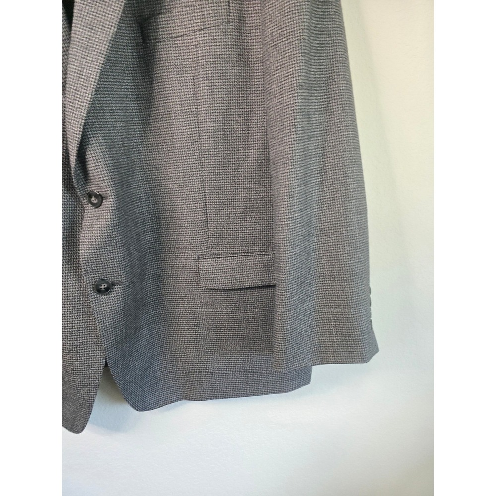 Calvin Klein Mens Grey Houndstooth Two Button Blazer Sport Coat Jacket Size 52R - Picture 5 of 11